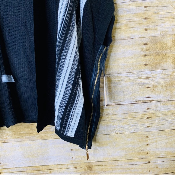 Ivanka Trump Cardigan Open Front Black white - Picture 3 of 5